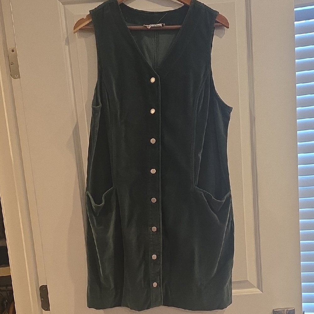 J. Jill Green Velvet Sleeveless Romper